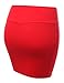 J.TOMSON Women's Elastic Waist Stretch Bodycon Pencil Mini Skirt Red M