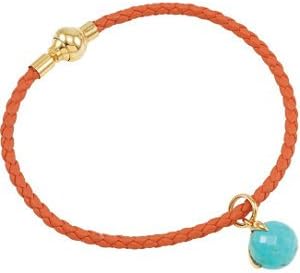 18K Yellow Gold Vermeil MISSOMA Gemstone Rope Bracelet with Charm Bracelet