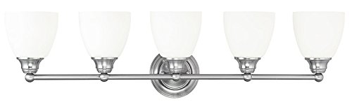 Livex Lighting 13665-91 Somerville 5-Light Bath Light, Brushed Nickel Livex Lighting 13665-91 Somerville 5-Light Bath Light, Brushed Nickel