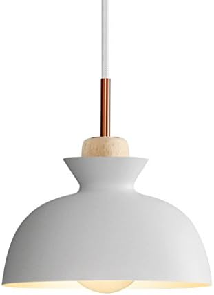 Nordic Modern Pendant Ceiling Light Nordic Macaron Aluminum+Wood Chandelier Fixture Kitchen Pendant Lighting Living Room Pendant Lighting-UL Certification (White-C)