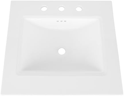 RONBOW ESSENTIALS Saloon 25" Sink with 8 Inch Widespread Faucet Hole in White 219525-8-WH