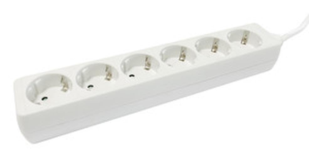 Base 6 sockets with cable 1.5 m. 16A. ECONOMIC