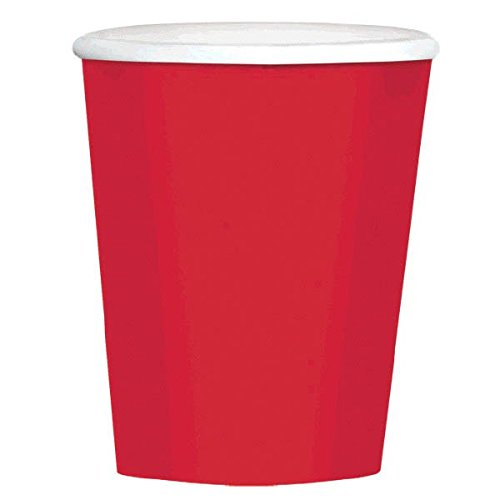 Big Party Pack Paper Coffee Cups | 12 oz. | Apple Red | Pack of 40 | Party Supply