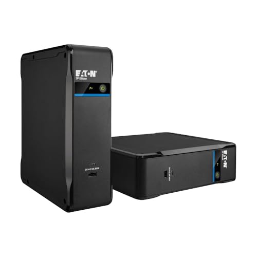 Eaton 3P Ellipse – USV Off‑Line 700 VA / 420 W – 3P700UD – 3× Schuko (Batterie+Überspannung) + 1× nur Überspannung, USB, USB‑Ladeports – Schwarz (B0F4