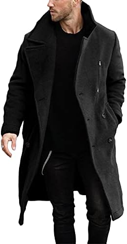 Amazon.com: Mens Double Breasted Trench Coat Casual Lapel Collar