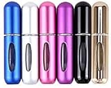 ProcellaTech 5 Pack Mini Refillable Empty Perfume Atomizer Bottle for Travel Spray Scent Pump Case 5ml,Multicolor