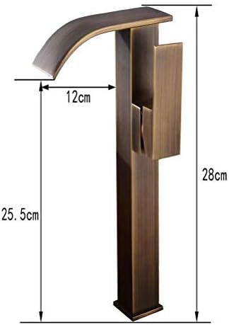 LOSKDMMJIO Faucet-European Style Brass Antique Faucet Bathroom Basin Hot And Cold Faucet Waterfall Single-Hole Washbasin Tap,D [Energy Class A]
