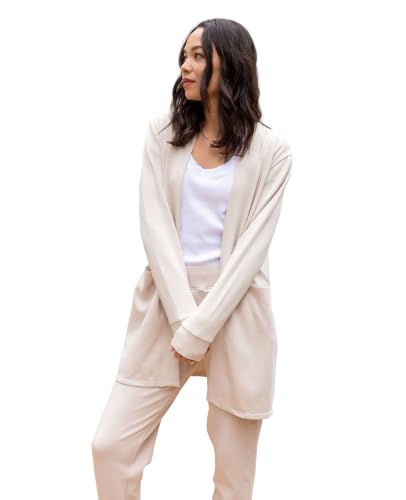 zestt Million Miles Cardigan + Wide Leg Pant Travel Set Regular Stone XL at Amazon
