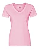 Fruit of the Loom Ladies Heavy Cotton HD V-Neck T-Shirt L39VR-Classic Pink-2XL