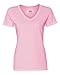 Fruit of the Loom Ladies Heavy Cotton HD V-Neck T-Shirt L39VR-Classic Pink-2XL