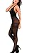 Amstt Women's Sexy Halter Sheer Lace Bodystocking Lingerie Backless Thigh Bodysuit (Black)