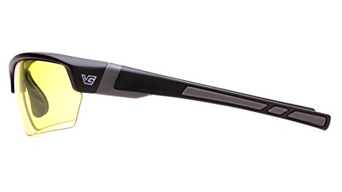 Venture Gear Tensaw Half-Frame High Performance Safety Eyewear, Black Frame, Yellow, Anti-Fog Lens - Thumbnail 4