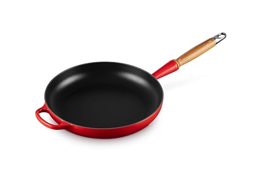 LE CREUSET Signature gusseiserne Bratpfanne mit Holzgriff 28 cm Kirschrot, 20258280600422