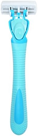 Women Shaver Manual for Body Bikini Underarm leg with Triple Stainless Steel Blades professional hair trimmer kits removal device(Blue)