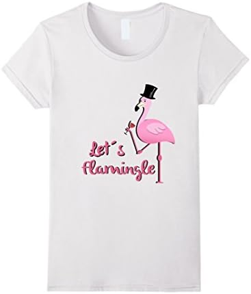 Womens Let's Flamingle Funny Tee Small White