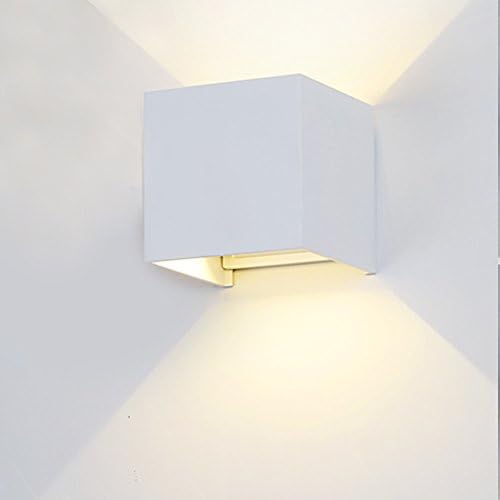 Netboat Wall Sconces 7W Wall Light Waterproof LED IP65 with Adjustable Beam Angle Design 2700K Warm White Lighting for Hallway Staircase Garden Wall ,White