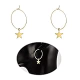 Large Round Hoop Star Dangle Earrings Women Lightweight Cool Stud Huggie Clip On Girls Gold Or Sterling Gold 2