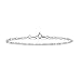 Amberta 925 Sterling Silver 1.5 mm Trace Chain Bracelet with 4 mm Disc Length 7
