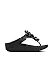 FitFlop Women's Boogaloo Toe Post Flip Flop, Black, 7 M US