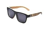 WOODWORD Polarized Handmade Bamboo Wood Sunglasses in Wayfarer that Floats with Case (bamboo wood, black)