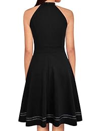 Ranphee - Vestido sin mangas para mujer con cuello halter y cuello semiformal, para cóctel o patinaje