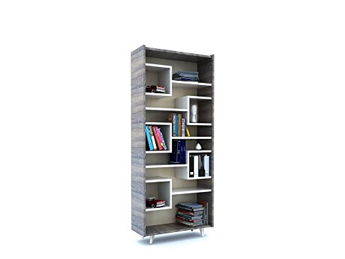 Forzza Prat Book Shelf (Dark Oak and White)