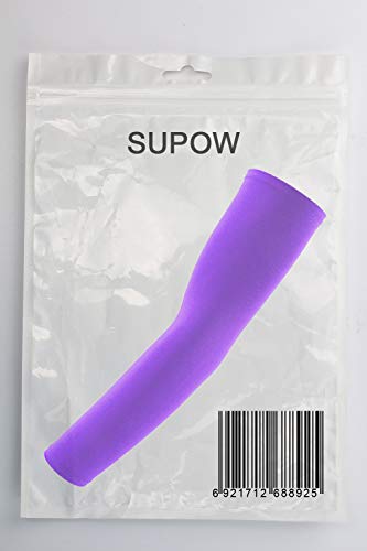 SUPOW Outdoor Sports Bike, Cycling, Hiking Armband Basketball, Baseball, Football, Shooting, Arms Protector, Breathable, Lycra, Uv Protection, Sweat Fast Dry Arm Cooler Guard, Warmer Sleeves, Purple