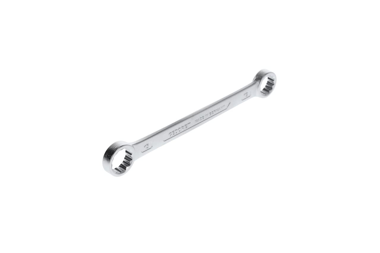 GEDORE Double-ended ring spanner, AF 13+15 mm, Straight, Flat, Slender, Bi-hex, UD profile, Spanner, 4 13X15 — image 1