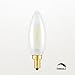 CRLight 5000K 2W LED Candelabra Bulb Daylight White, 25W Equivalent 250LM, E12 Dimmable LED Chandelier Light Bulbs, Antique Style B10 Frosted Glass Candle Torpedo Tip, 6 Pack