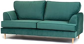 Abakus Direct Harper 2 Or 3 Seater Sofa Love Cuddle Chair Armchair Couch Settee In Forest Green Water Repellent Velvet Fabric 3 Seater Amazon Co Uk Kitchen Home