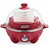 Dash Rapid Egg Cooker, 7 Eggs, Hard Boiled, Poached &amp; Omelettes, Red | Electric Egg Poacher, Boiler, Steamer &amp; Omelette Maker Machine, Soft or Poached Eggs for Breakfast, Auto Shut-Off, BPA-Free