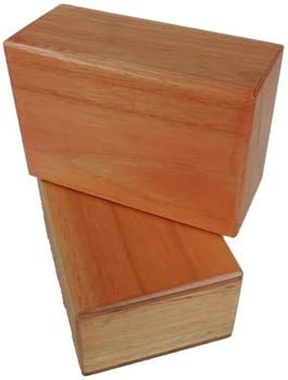 Kakaos 4 Inch Wood Yoga Blocks (Set of Two Blocks)