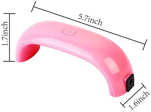 GPCT Portable 9W UV LED Nail Drying Lamp (Pink)