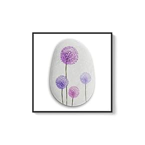 Framed Canvas Wall Art for Living Room, Bedroom Flower on Cobblestone Canvas Prints for Home Decoration Ready to Hanging - 16x16 inches