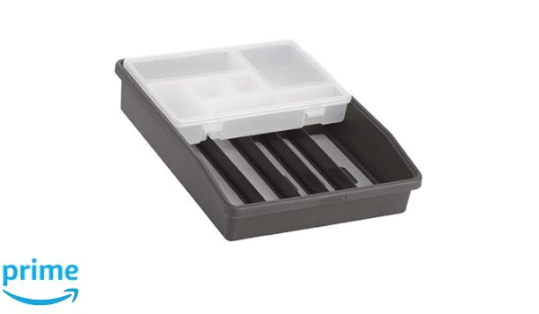 Amazon Com Madesmart Junk Drawer Organizer Black Gray Office