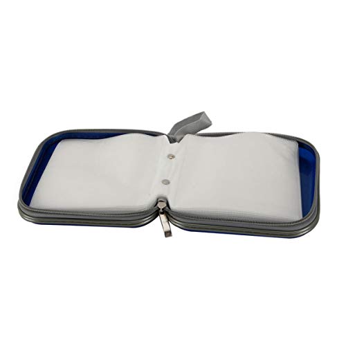 StyleZ 40 Disc Capacity CD DVD VCD Wallet Storage Organizer Holder Bag Hard Durable Case (Blue)