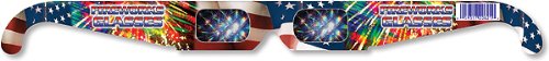 Rainbow Symphony Diffraction Fireworks Glasses - American Flag # 2 Design, Package of 25
