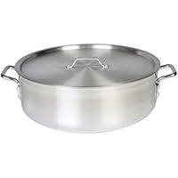 Pack of 2 Thunder Group 20 Quart Aluminum Braiser with Lid