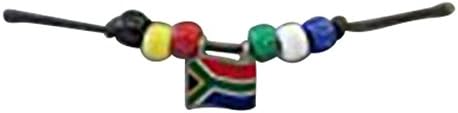 Country Flags Metal Pendant Fan Chokers Necklaces - Asia &amp; Africa (1-Pack, Counrty: South Africa)