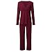 Maternity Nursing Pajama Set,Crytech Soft Comfy Solid Long Sleeve V Neck Wrap T-Shirt Top for Breastfeeding Casual Loose Striped Pants Sleepwear Nightgown Pjs Set for Preganct Women (X-Large, Wine)thumb 1
