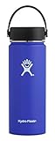 Hydro Flask 18 oz Double Wall Vacuum Insulated Stainless Steel Leak Proof Sports Water Bottle, Wide Mouth with BPA Free Flex Cap, Blueberry