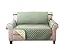 Deluxe Reversible Loveseat Slipcover Furniture Protector, Seat Sofa, Chair, Couch Quilted, Anti-Slip 2 Inch Strap, Machine Washable, Slip Cover Throw for Pets, Dogs, Cats, Kids - Olive/Sage