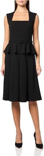 Calvin Klein Women's 3/4-Peplum Sleeve Sheath Dress, Black, 6 at Amazon  Women's Clothing store