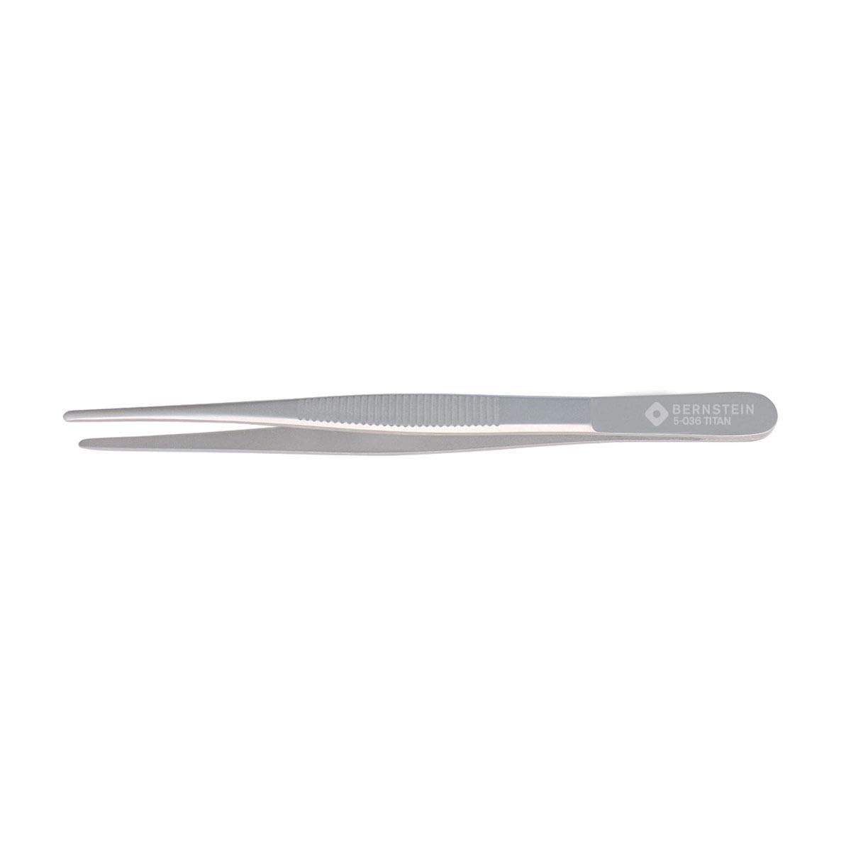 Bernstein 5-036 Titanium Forceps 145 mm Straight Round Broad with Fine Teeth