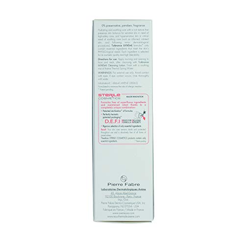 Eau Thermale Avene TolÃ©rance ExtrÃªme Cream, Sterile Hydrating Face Moisturizer for Sensitive Skin, Fragrance, Paraben, Oil, Soy, Gluten Free, 1.6 oz