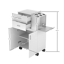 Paddie Salon Trolley Cart with Wheels, 2 Drawer