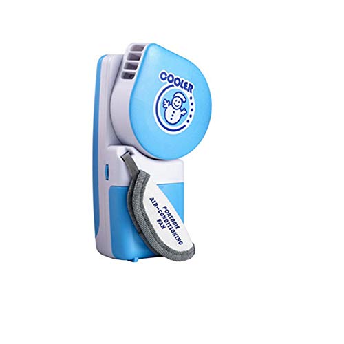 shamrock58 Portable Mini Hand Held Handy USB/Battery Mini Air Conditioner Cooler Fan Strong Wind (B)