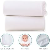 Clair de Lune 2 Pack Fitted Jersey Cotton Cot Bed Sheets 70x140cm White view 3