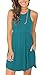 Unbranded Women's Sleeveless Loose Plain Dresses Casual Short Dress with Pockets Medium, 08 Acid Blue