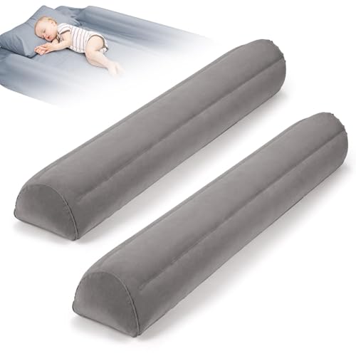 USHMA 2Pack Travel Bed Rails for Toddlers | Non-Slip Soft Flocking Portable Inflatable Bed Rails for Toddlers | Travel Toddler Bed Rail for Full, Queen, King Size Beds | Portable Bed Rail for Travel